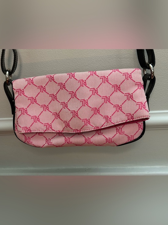 Ralph Lauren Handbags - Lauren Ralph Lauren Pink Monogram Crossbody Bag Y2K Logo Canvas